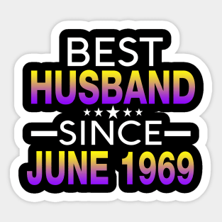 Best Husband Since June 1969, 50th Wedding Anniversary T-Shirt Sticker